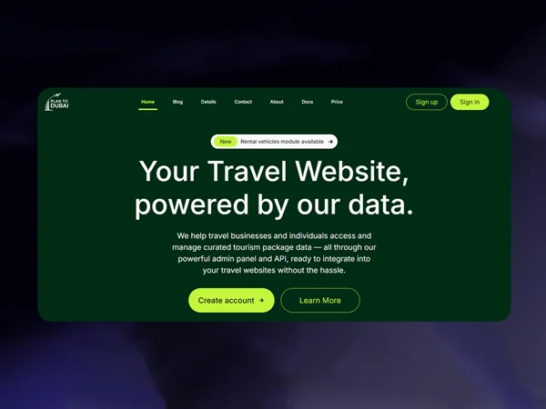 Plan to Dubai Laravel API platform